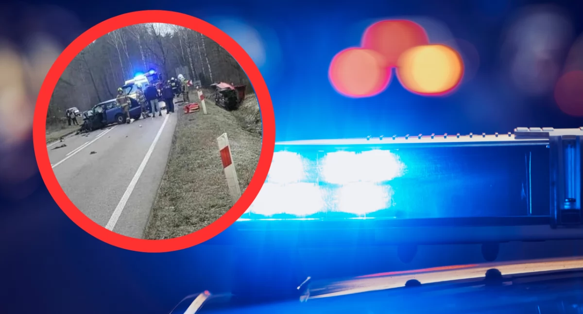 Poważny wypadek na DK62. Pięć osób rannych, droga całkowicie zablokowana