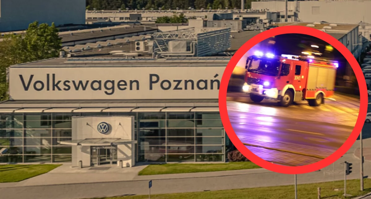 Pożar w zakładzie Volkswagena w Poznaniu. Nocna akcja strażaków i ewakuacja ponad 100 pracowników
