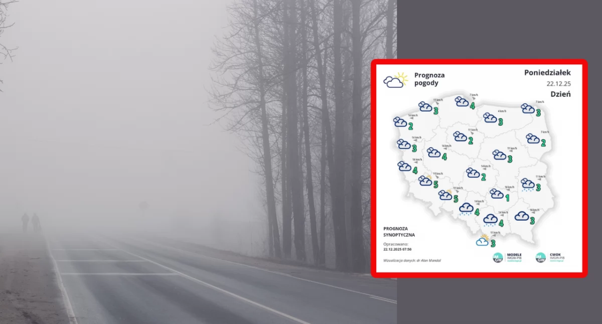 IMGW ostrzega kierowców przed trudną prognozą pogody. Marznący deszcz i mgła