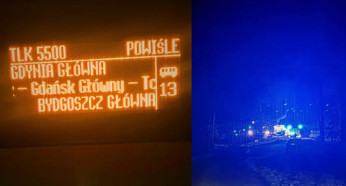 Pociąg Intercity uderzył w auto które spadło z wiaduktu. Uszkodzona trakcja