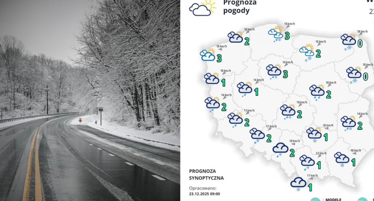 Zima uderza przed Wigilią. Ostrzeżenia dla kilku województw