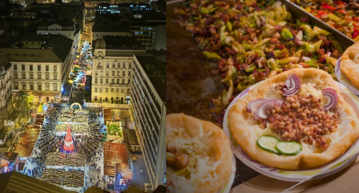 Świąteczne serce miasta na placu Vörösmartyego w Budapeszcie