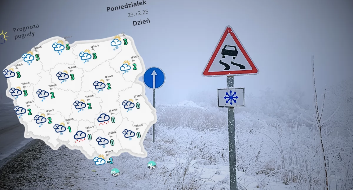 Ślisko na drogach i chodnikach. Ostrzeżenie IMGW obowiązuje do wtorku
