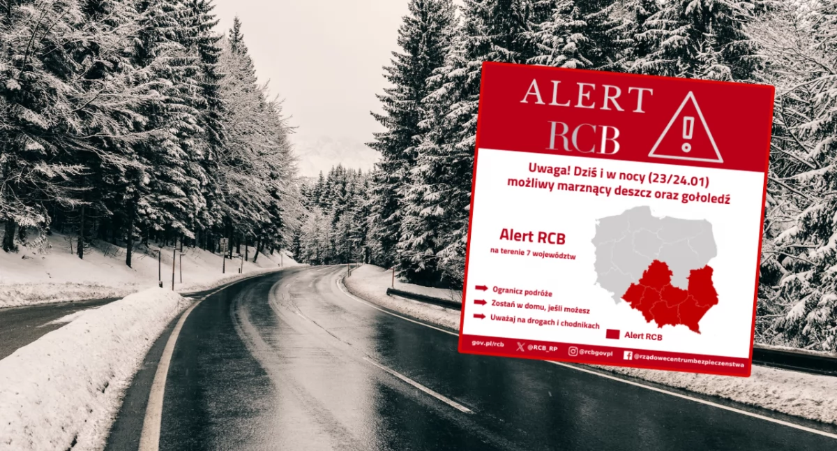 IMGW i RCB ostrzegają przed marznącymi opadami do 25 stycznia
