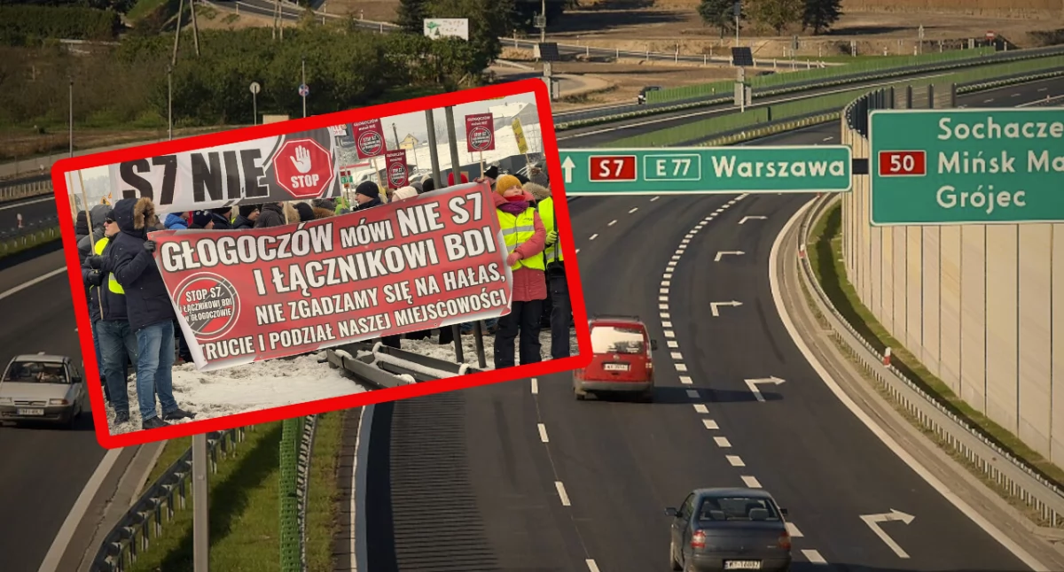 Mogilany blokują zakopiankę. Sprzeciw wobec przebiegu drogi S7