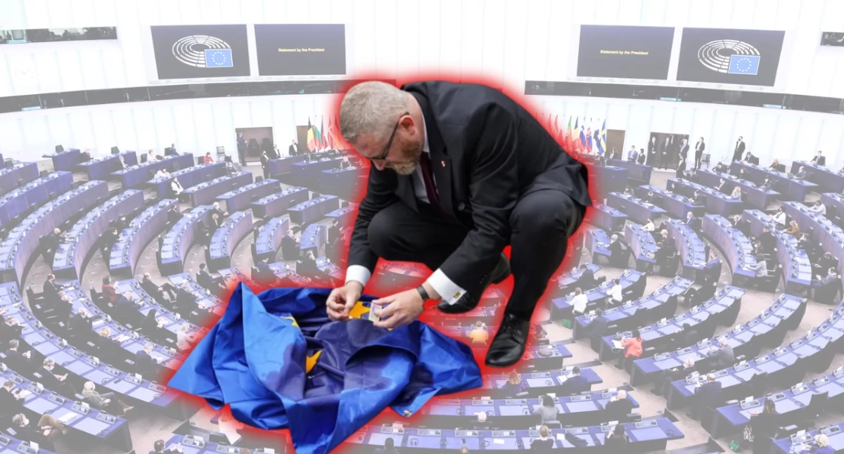 Decyzja PE w sprawie Grzegorza Brauna. Chodzi o zniszczenie flag i kontrowersyjne wypowiedzi