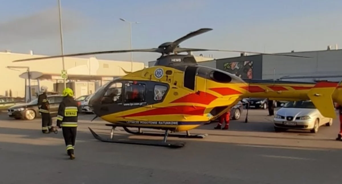 Poważny wypadek pod Malborkiem. LPR na miejscu, droga nieprzejezdna