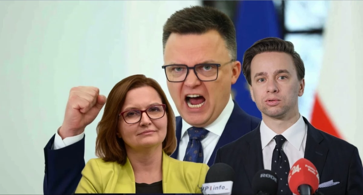 Szymon Hołownia i Anita Sowińska podczas ostrej wymiany zdań w Sejmie, napięta atmosfera na sali obrad parlamentu