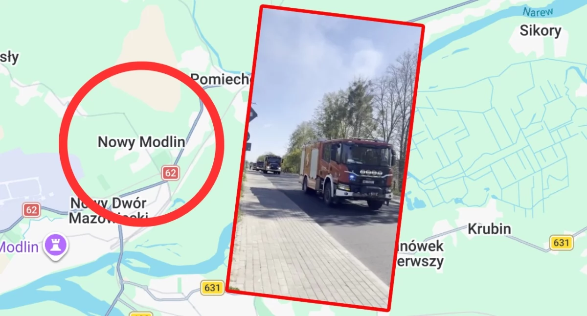 Płonie składowisko plastiku w Nowym Modlinie
