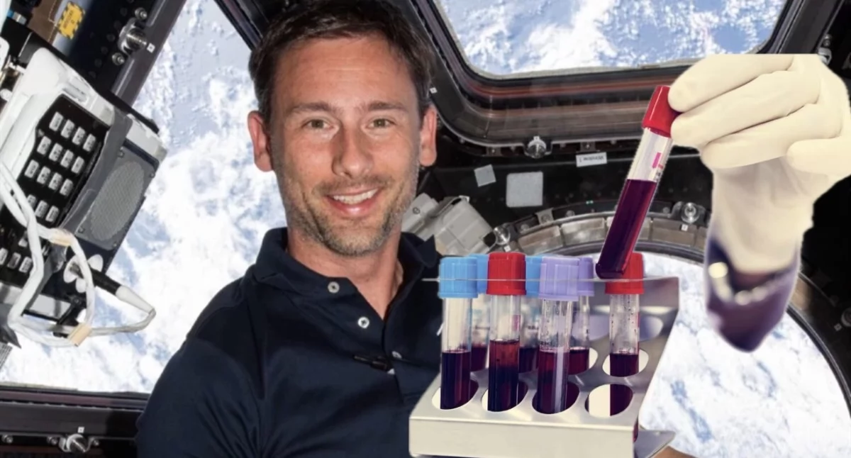 Astronauta na ISS podczas badań nad wpływem mikrograwitacji na układ odpornościowy człowieka