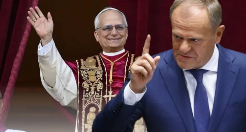 Premier Donald Tusk podczas audiencji u papieża Leona XIV w Watykanie — spotkanie dotyczące wizyty papieża w Polsce, Ukrainy i ładu moralnego, 2025
