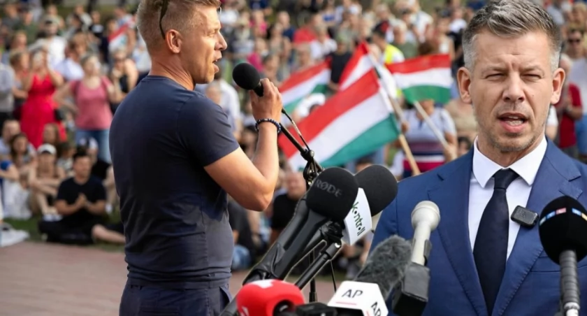 Peter Magyar — lider partii Tisza i nowy premier Węgier — podczas inauguracyjnej sesji Zgromadzenia Narodowego w Budapeszcie, maj 2025, po wyborach parlamentarnych 12 kwietnia