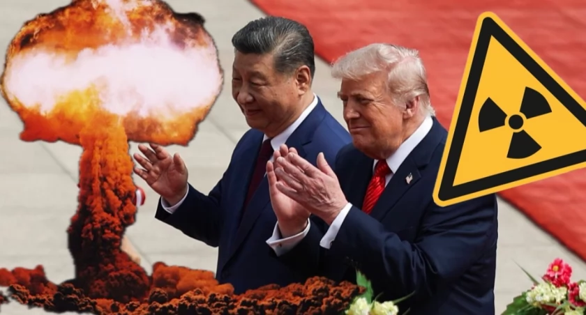 Donald Trump i Xi Jinping podczas spotkania przy herbacie w kompleksie rządowym Zhongnanhai w Pekinie, maj 2025 – szczyt USA–Chiny