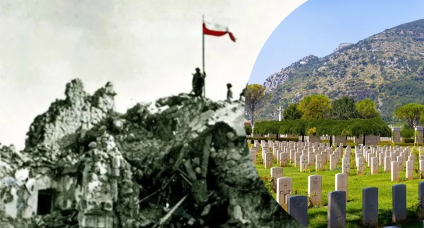 Polski Cmentarz Wojenny na Monte Cassino we Włoszech – groby żołnierzy 2. Korpusu Polskiego poległych w maju 1944 roku podczas bitwy o przełamanie Linii Gustawa