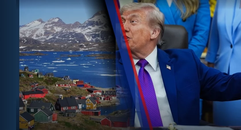 Prezydent Donald Trump gestykuluje podczas spotkania w Gabinecie Owalnym Białego Domu – Trump mianował Jeffa Landryego specjalnym wysłannikiem USA ds. Grenlandii