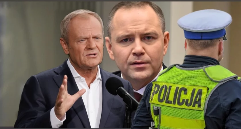 Premier Donald Tusk podczas narady w Rządowym Centrum Bezpieczeństwa Warszawa – po fałszywym alarmie w mieszkaniu rodziny prezydenta Nawrockiego maj 2026