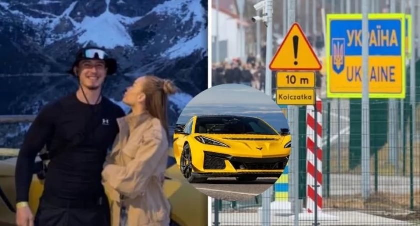 Ukraiński influencer Andriy Gavryliv wjechał sportową Corvettą 8 kilometrów przez Tatrzański Park Narodowy pod samo schronisko przy Morskim Oku