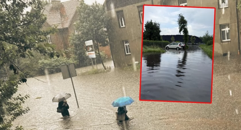 Gwałtowne burze nad woj. śląskim. Strażacy wypompowywali wodę z zalanych budynków i zabezpieczali drogi
