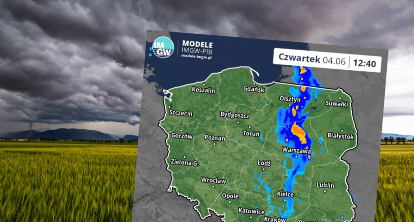 IMGW wydało ostrzeżenie pierwszego stopnia dla kilku województw. Intensywne deszcze i burza nad Polską