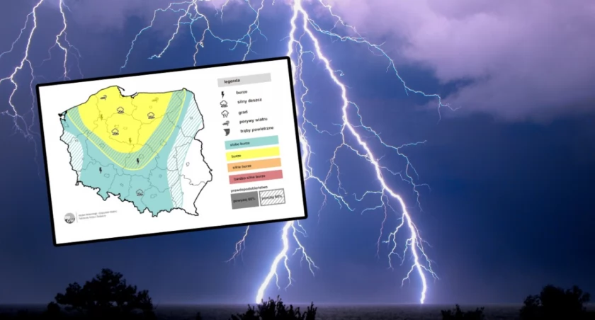 IMGW wydał ostrzeżenia dla siedmiu województw odnośnie burz i gwałtownych opadów deszczu i gradu
