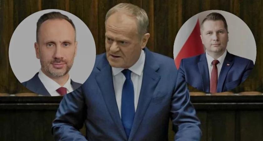 Premier Donald Tusk podczas wystąpienia w Sejmie. Janusz Kowalski i Przemysław Czarnek bezpardonowo krytykowali rząd w sprawie relacji polsko-ukraińskich