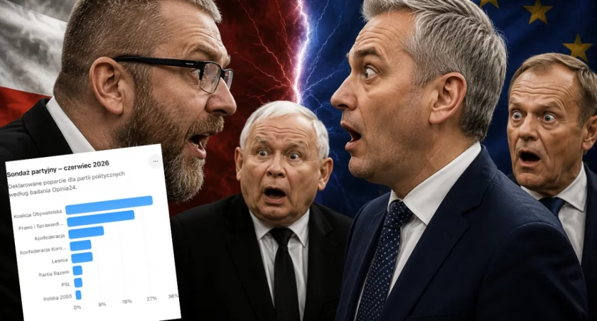Nowy sondaż wyborczy pokazuje przewagę KO nad PiS. Konfederacja utrzymuje trzecią pozycję, a kilka ugrupowań nie przekracza progu wyborczego