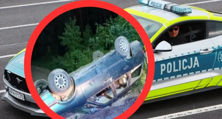 Miejsce wypadku drogowego na drodze krajowej 58 pod Szczytnem w okolicy wsi Zielonka
