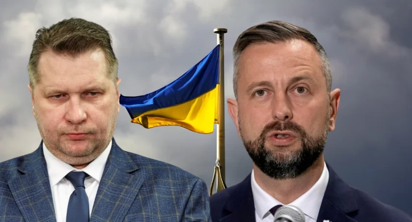 Zdjęcie wicepremiera Władysława Kosiniaka-Kamysza podczas komentarza do słów Przemysława Czarnka o Ukrainie