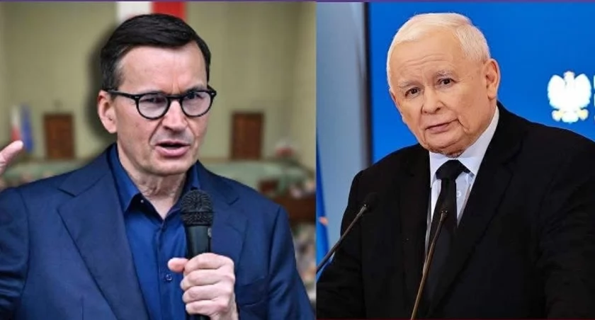 Jarosław Kaczyński i Mateusz Morawiecki podczas trzygodzinnego spotkania w siedzibie PiS przy Nowogrodzkiej, które nie przyniosło rozstrzygnięcia w sprawie stowarzyszenia Rozwój Plus