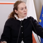 Maria Ejchart    podczas konferencji prasowej. Ministerstwo Sprawiedliwości...