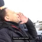 Arkadiusz Szczurek podczas protestu 