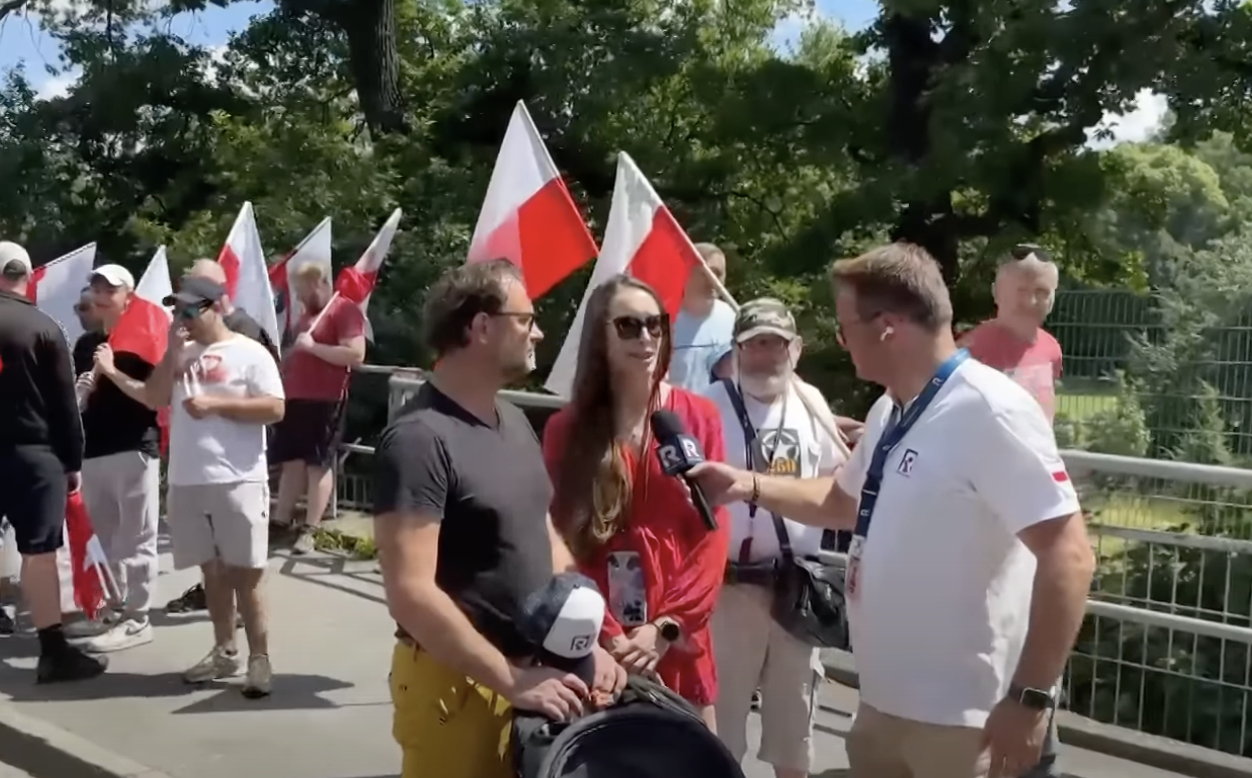 Prawicowi działacze na granicy Polski z Niemcami 