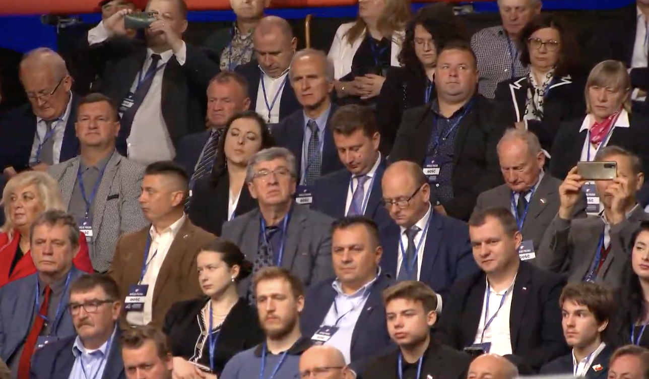 Wyborcy PiS podczas konwencji partii w Katowicach