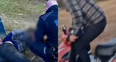 Motorowerzysta zatrzymany po policyjnym pościgu w Kandlewie. Był pijany i na zakazie [WIDEO]