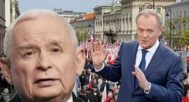 Manifestacja PiS w Warszawie. Tusk komentuje protest Kaczyńskiego przeciwko migracji 
