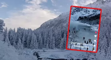 TPN ostrzega przed wchodzeniem na zamarznięte jeziora w Tatrach. Lód może załamać się w każdej chwili