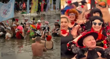 Ogólnopolski Zlot Morsów w Suwałkach. 400 osób weszło do Zalewu Arkadia przy