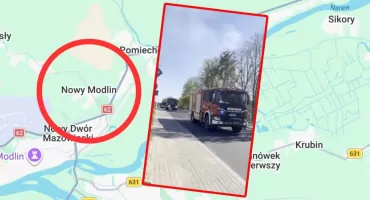 Pożar składowiska odpadów w Nowym Modlinie. Na miejscu kilkadziesiąt jednostek straży pożarnej