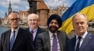 Gdańsk: Premier Tusk spotkał się z prezesem Banku Światowego i kanclerzem Niemiec przed szczytem Ukrainy